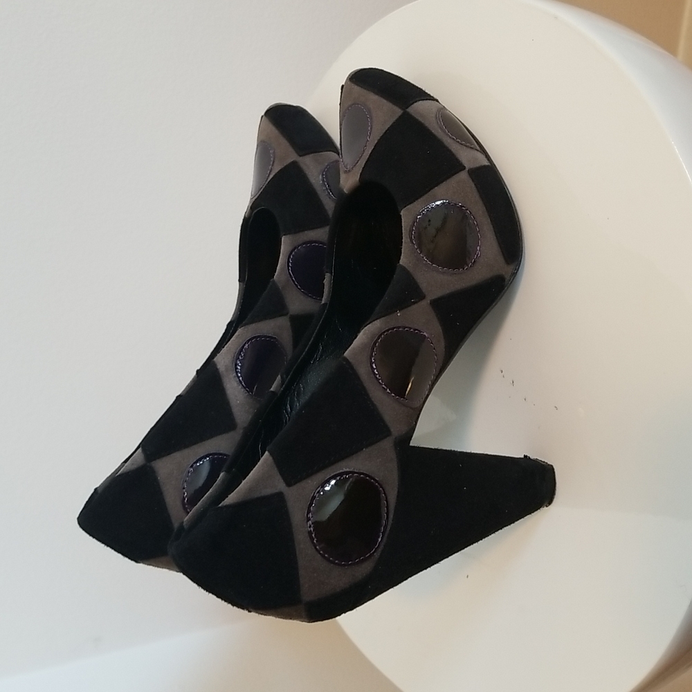 Work In Progress Women's Suede Black Heels Size 6 36